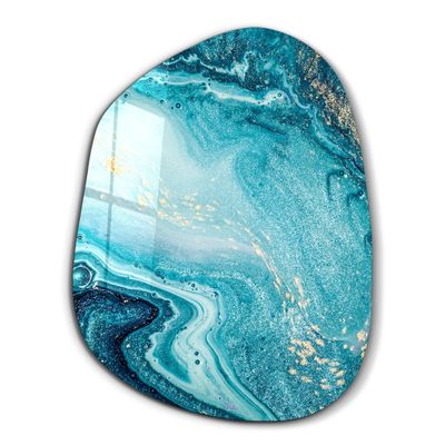 Autres décorations murales -  Bleu profond Art mural en verre de la collection Amorphe 88CMX68CM - ARTDESIGNA