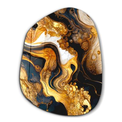 Autres décorations murales - Racines dorées Art mural en verre de la collection Amorphe 88CMX68CM - ARTDESIGNA