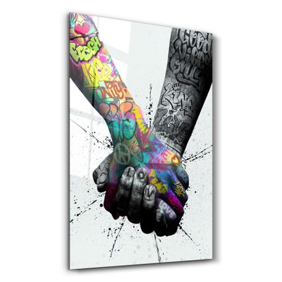 Autres décorations murales - Art mural en verre Street Art Footwear V2 110CMx70CM - ARTDESIGNA