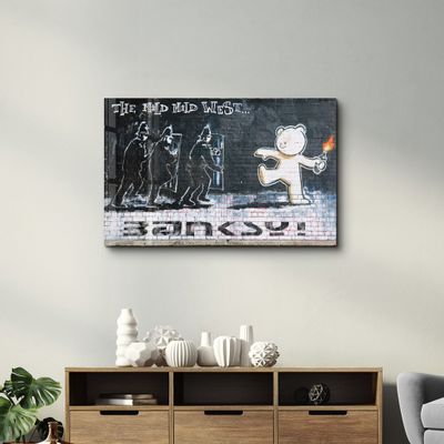 Autres décorations murales - Banksy - Le doux ouest doux | Art mural en verre  110CMx70CM - ARTDESIGNA