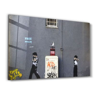 Other wall decoration - Banksy - Dynamite | Glass Wall Art 110CMx70CM - ARTDESIGNA