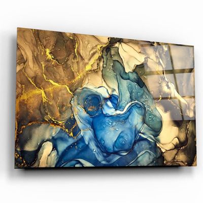 Autres décorations murales - Art mural en verre à 3 motifs en marbre 110CMx70CM - ARTDESIGNA
