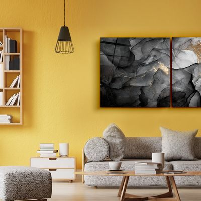 Other wall decoration - Black Marble - DuoGlass Wall Art 100X200CM  - ARTDESIGNA