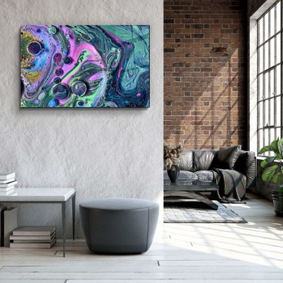 Autres décorations murales - Décoration murale en verre galaxie 2 en marbre  110CMx70CM - ARTDESIGNA