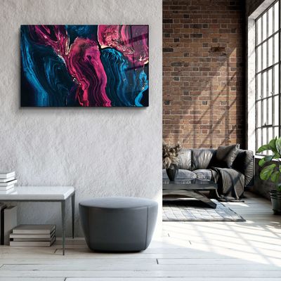 Autres décorations murales - Collection Marbre H24 - ViolettaGlass Wall Art  110CMx70CM - ARTDESIGNA