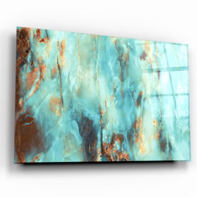 Other wall decoration - Natural Blue MarbleGlass Wall Art 110CMx70CM - ARTDESIGNA