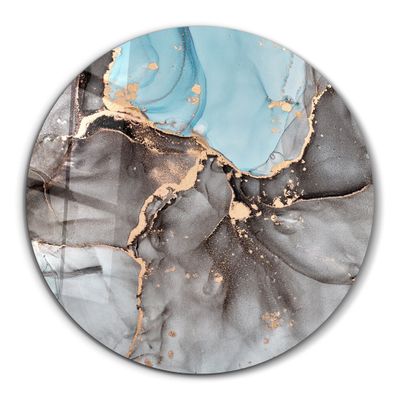 Autres décorations murales - Art mural en verre arrondi à motif de marbre 80CMX80CM - ARTDESIGNA