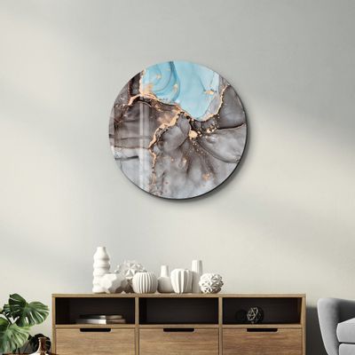 Autres décorations murales - Art mural en verre arrondi à motif de marbre 80CMX80CM - ARTDESIGNA