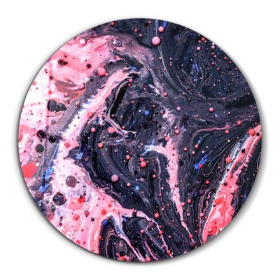 Other wall decoration - Pink Marble GalaxyRounded Glass Wall Art 80CMX80CM - ARTDESIGNA