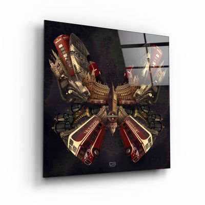 Other wall decoration - Butterfly LondonDesigners Collection Glass Wall Art 110CMx70CM - ARTDESIGNA
