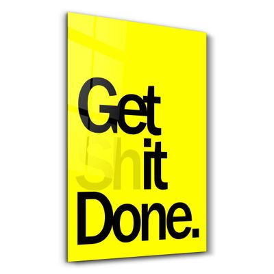 Other wall decoration - Get X Done Yellow | Designers Collection Glass Wall Art 110CMx70CM - ARTDESIGNA