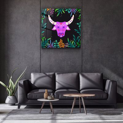 Other wall decoration - Animal Republic-Wild CattleDesigners Collection Glass Wall Art 80CMX80CM - ARTDESIGNA