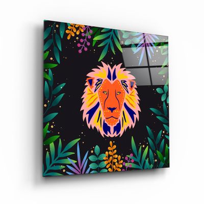 Other wall decoration - Animal Republic-LionDesigners Collection Glass Wall Art 80CMX80CM - ARTDESIGNA
