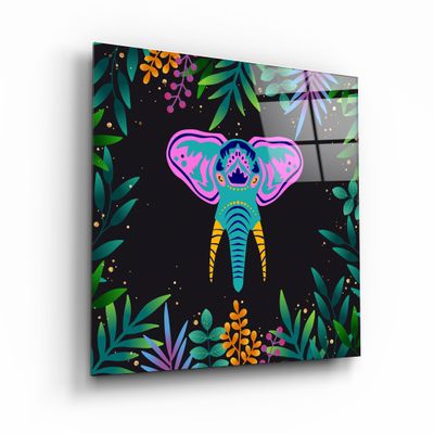 Other wall decoration - Animal Republic-ElephantDesigners Collection Glass Wall Art 80CMX80CM - ARTDESIGNA