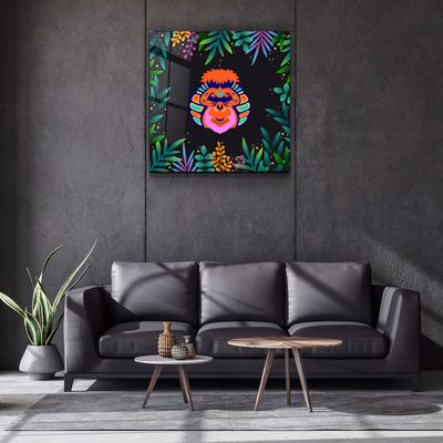 Autres décorations murales - Art mural en verre de la collection Orangutan Designer d'Animal Republic 80CMX80CM - ARTDESIGNA