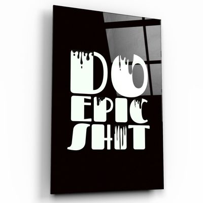 Autres décorations murales - Art mural en verre de la collection Do Epic X Black Designer 110CMx70CM - ARTDESIGNA