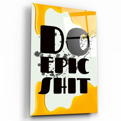 Autres décorations murales - Art mural en verre de la collection Do Epic X Yellow Designer 110CMx70CM - ARTDESIGNA