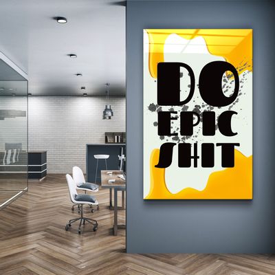 Other wall decoration - Do Epic X YellowDesigners Collection Glass Wall Art  110CMx70CM - ARTDESIGNA