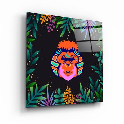 Autres décorations murales - Art mural en verre de la collection Orangutan Designer d'Animal Republic 80CMX80CM - ARTDESIGNA
