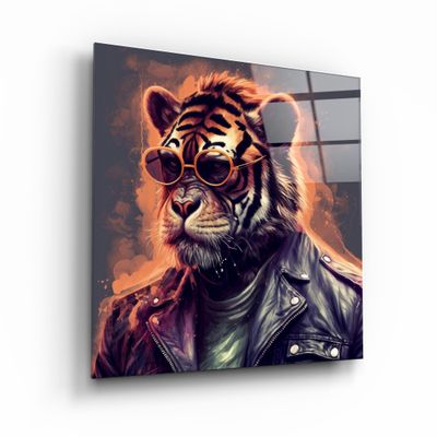 Other wall decoration - Tiger Monkey 2 Designers Collection Glass Wall Art 80CMX80CM - ARTDESIGNA