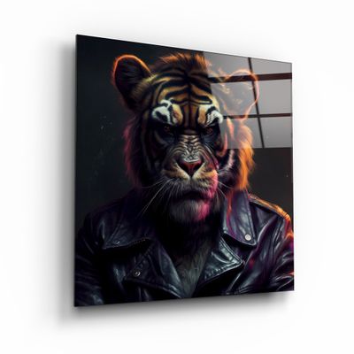 Other wall decoration - Tiger Monkey Designers Collection Glass Wall Art 80CMX80CM - ARTDESIGNA