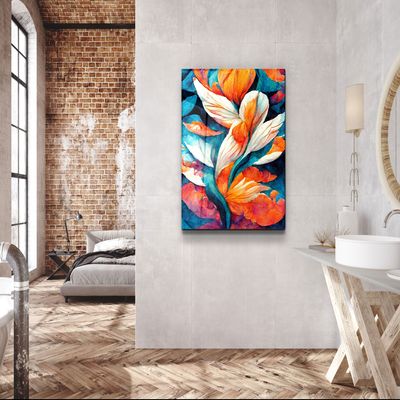 Autres décorations murales - Fleurs de jardin secret 2, collection de designers, art mural en verre 110CMx70CM - ARTDESIGNA