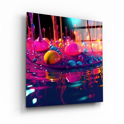 Autres décorations murales - Paint Drops V2 Designers Collection Décoration murale en verre 80CMX80CM - ARTDESIGNA