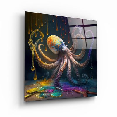 Autres décorations murales - Peintre Octo Designers Collection Décoration murale en verre 80CMX80CM - ARTDESIGNA