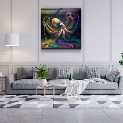 Autres décorations murales - Peintre Octo Designers Collection Décoration murale en verre 80CMX80CM - ARTDESIGNA