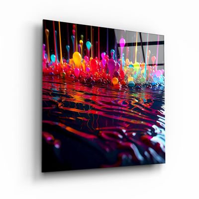 Other wall decoration - Paint Drops V3 Designers Collection Glass Wall Art 80CMX80CM - ARTDESIGNA