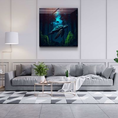 Other wall decoration - Turtle Designers Collection Glass Wall Art 80CMX80CM - ARTDESIGNA