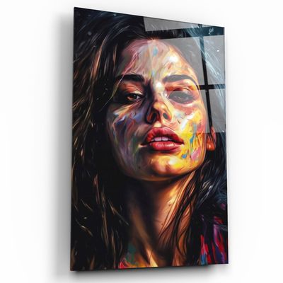 Other wall decoration - Beauty Oil Painting V1Designers Collection Glass Wall Art  110CMx70CM - ARTDESIGNA