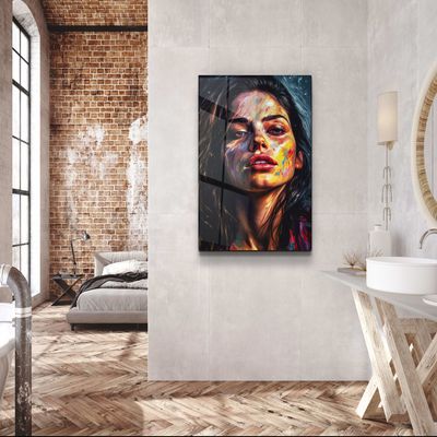 Other wall decoration - Beauty Oil Painting V1Designers Collection Glass Wall Art  110CMx70CM - ARTDESIGNA