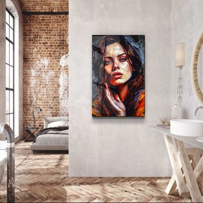 Other wall decoration - Beauty Oil Painting V2Designers Collection Glass Wall Art  110CMx70CM - ARTDESIGNA