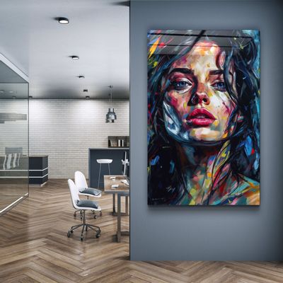 Autres décorations murales - Peinture à l'huile de beauté V3 Collection du designer Art mural en verre  110CMx70CM - ARTDESIGNA