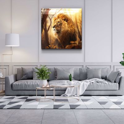 Autres décorations murales - Fire Lord V2 Designers Collection Décoration murale en verre 80CMX80CM - ARTDESIGNA