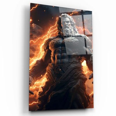 Autres décorations murales - Art mural en verre de la collection du designer Zeus' Fire 110CMx70CM - ARTDESIGNA