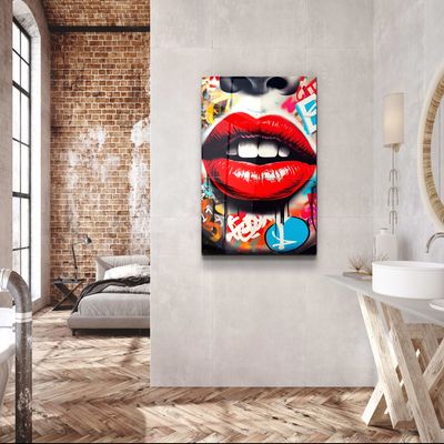 Autres décorations murales - Art mural en verre de la collection Lipps Designer  110CMx70CM - ARTDESIGNA