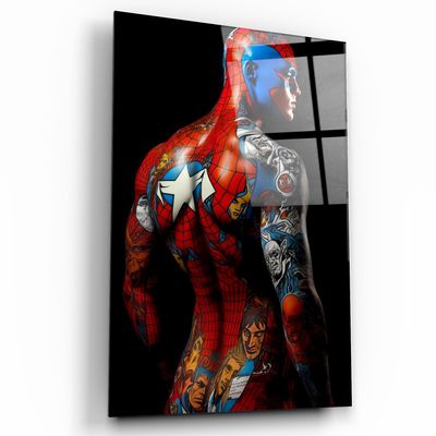 Other wall decoration - Tattooed Body 4Designers Collection Glass Wall Art 110CMx70CM - ARTDESIGNA