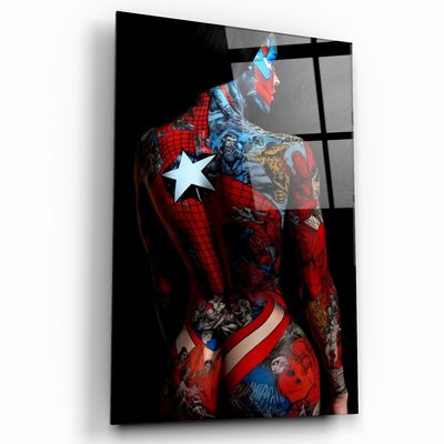 Other wall decoration - Tattooed Body 2Designers Collection Glass Wall Art 110CMx70CM - ARTDESIGNA