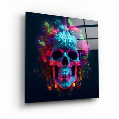 Autres décorations murales - Art mural en verre de la collection Skull Designers 100CMX100CM - ARTDESIGNA