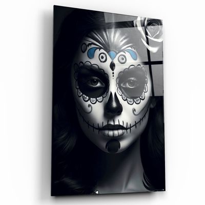 Autres décorations murales - Art mural en verre de la collection du créateur de maquillage Sugar Skull 110CMx70CM - ARTDESIGNA