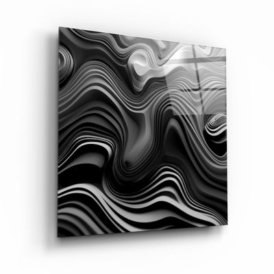 Autres décorations murales - Art mural en verre de la collection Designers Layers grises 80CMX80CM - ARTDESIGNA