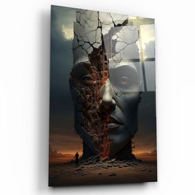 Other wall decoration - Building Man AbstractDesigners Collection Glass Wall Art 110CMx70CM - ARTDESIGNA