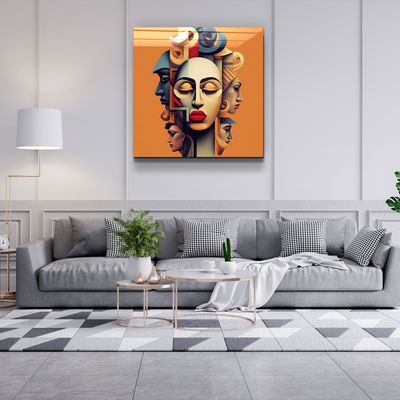 Autres décorations murales - Art mural en verre de la collection Face off Designers 80CMX80CM - ARTDESIGNA