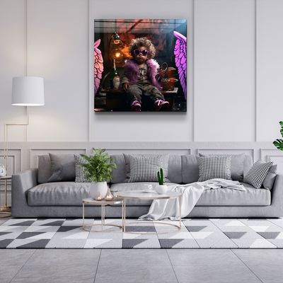 Autres décorations murales - Qui est le boss? Art mural en verre de la collection Designers 80CMX80CM - ARTDESIGNA