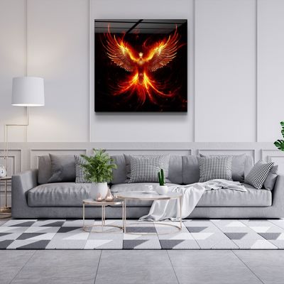 Autres décorations murales - Phoenix – Garde du monde secret Designers Collection Art mural en verre 100CMX100CM - ARTDESIGNA