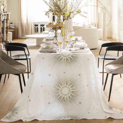 Linge de table textile - Stardust - Printed and embroidered linen tablecloth - ALEXANDRE TURPAULT