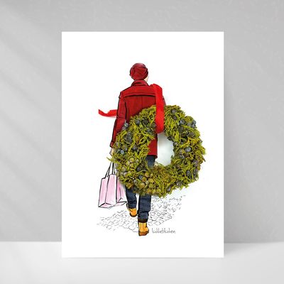 Other Christmas decorations - Christmas Card with envelope | He was shopping - LUETTEBLUETEN