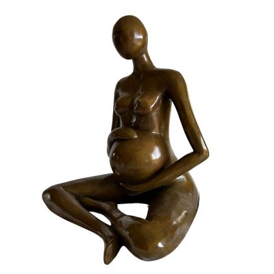 Sculptures, statuettes et miniatures - Femme enceinte - Bronze Vénitien 100% recyclée à la cire perdue . - CARL JAUNAY RÉANIMATEUR DOBJET